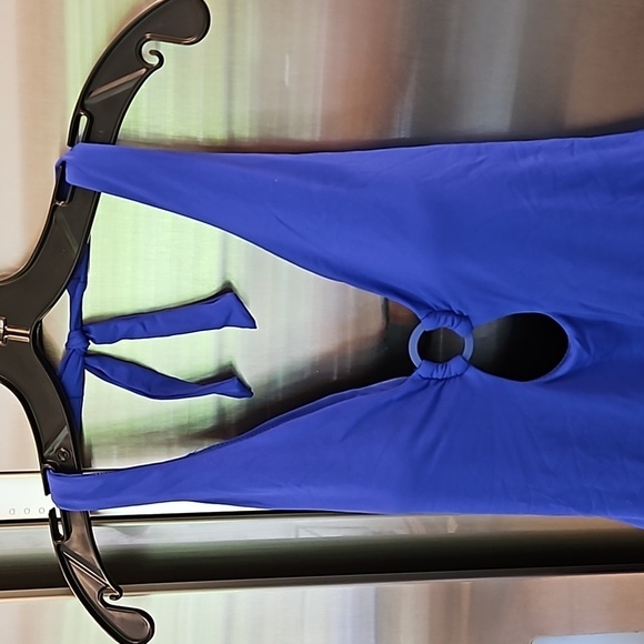 💕SEA LEVEL Eco Essentials Keyhole Halter One Piece Swimsuit Cobalt Blue 12 NWT - Picture 9 of 15
